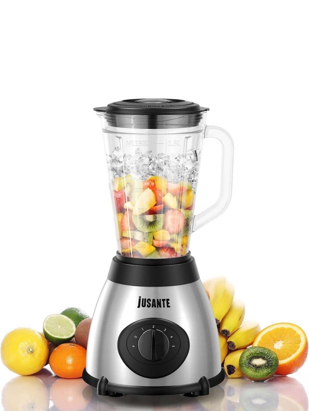 Jusante 1000W Countertop Blender with 48oz Glass Jar